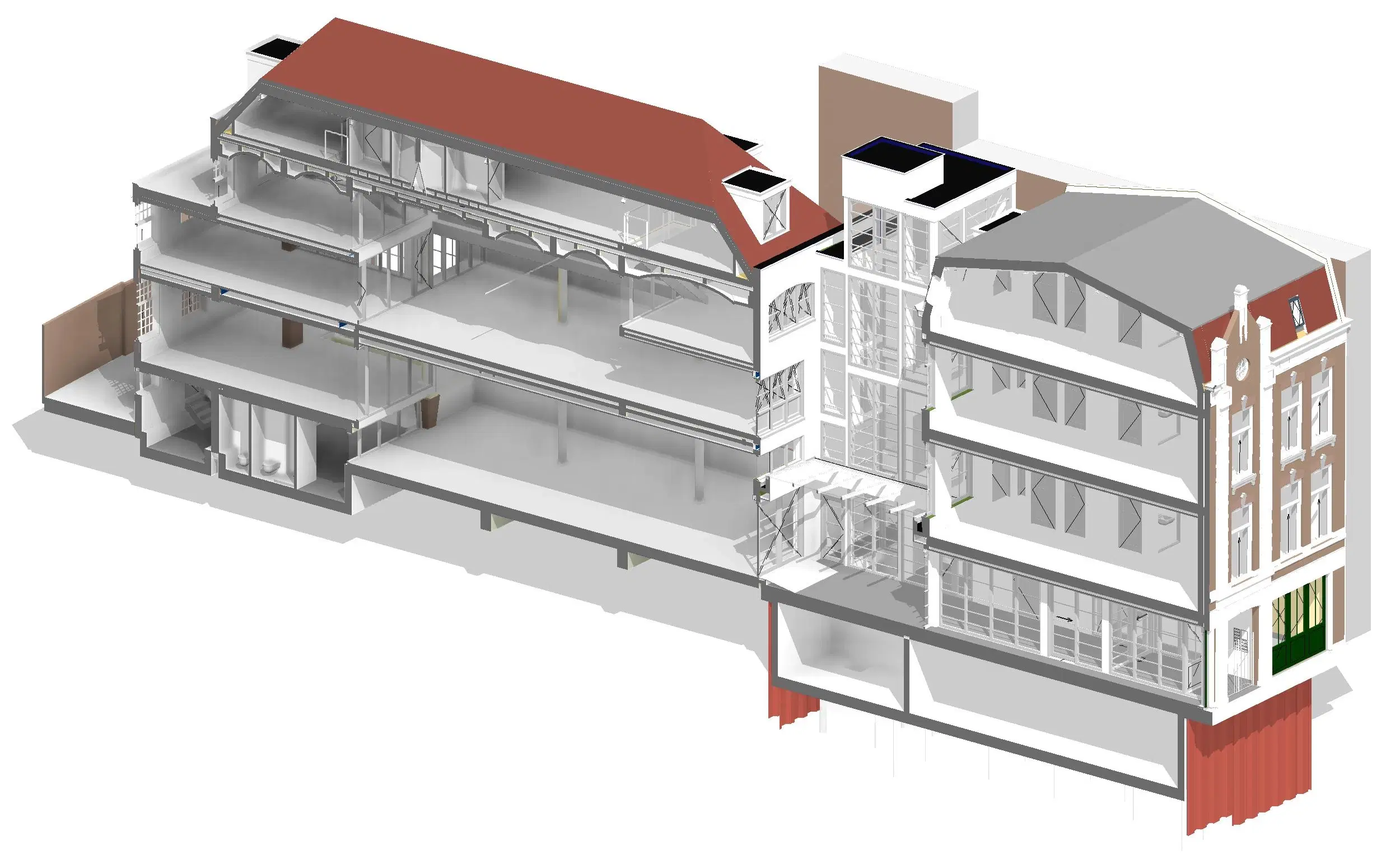 Grachtenpand met schuilkerk | Amsterdam, Brouwersgracht 130-134