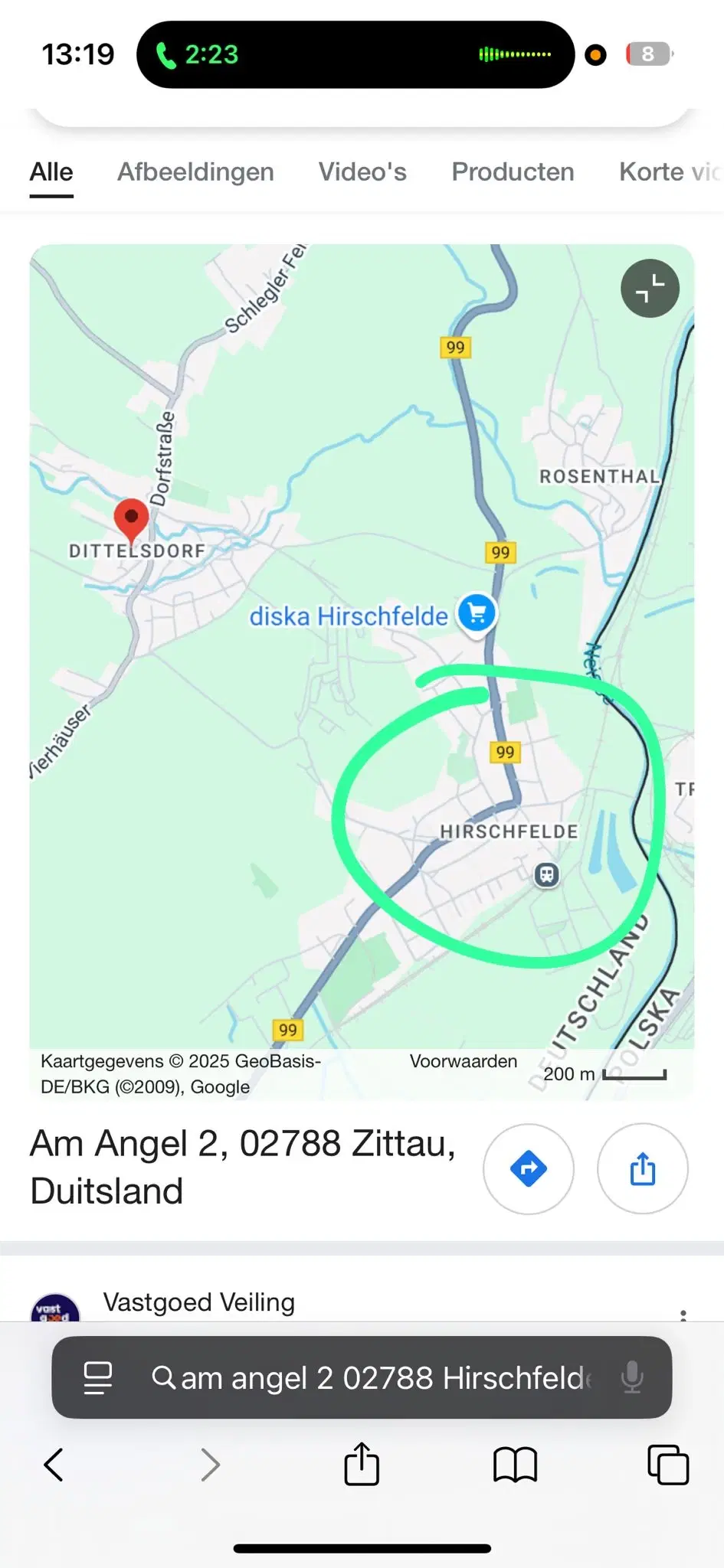 Vakwerkhuis nabij drielandenpunt Duitsland, Tsjechië en Polen in Hirschfelde, Duitsland