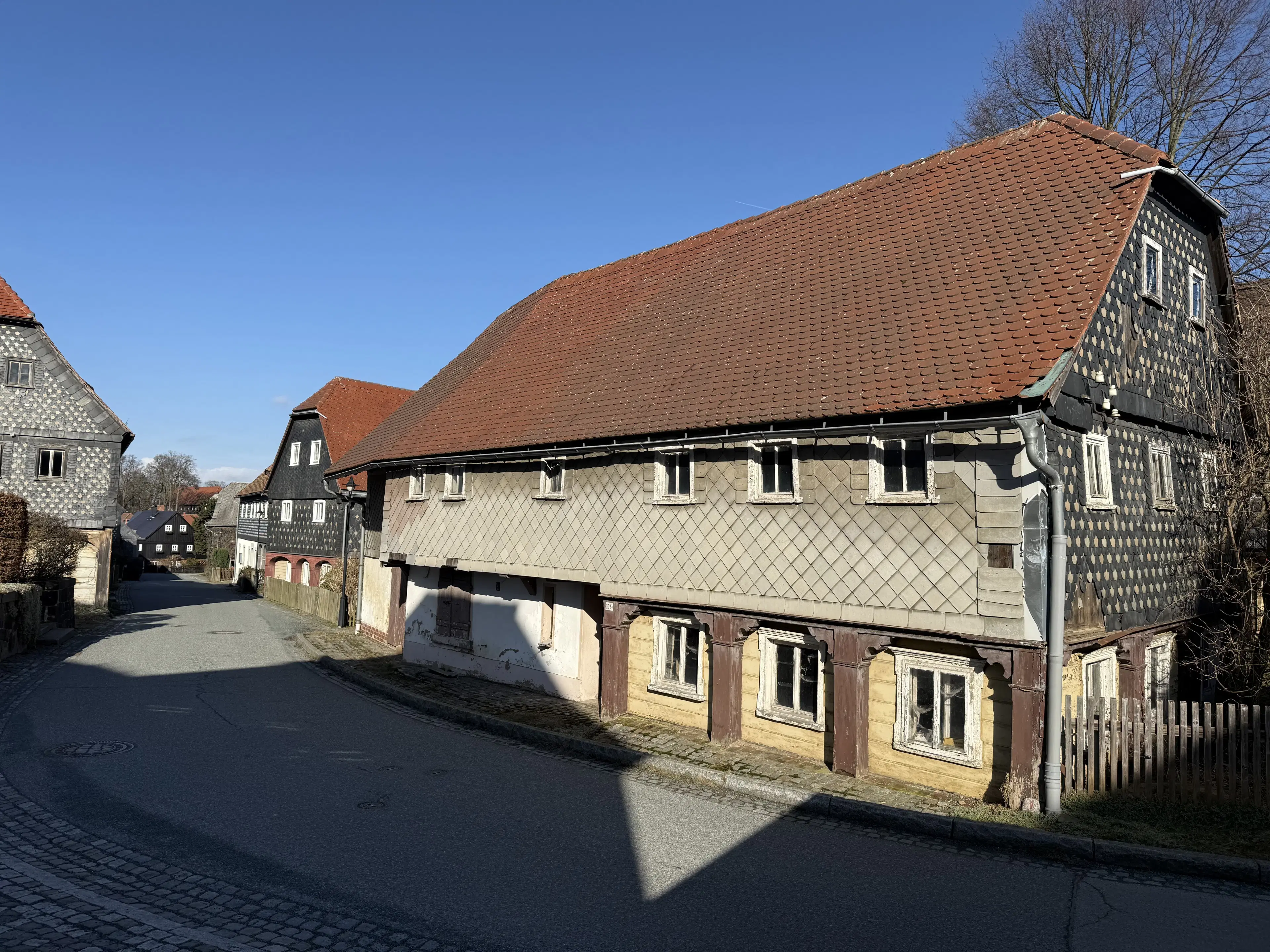 Traditioneel vakwerkhuis in Obercunnersdorf, Bautzen - Duitsland