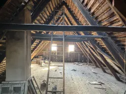 Traditioneel vakwerkhuis in Obercunnersdorf, Bautzen - Duitsland