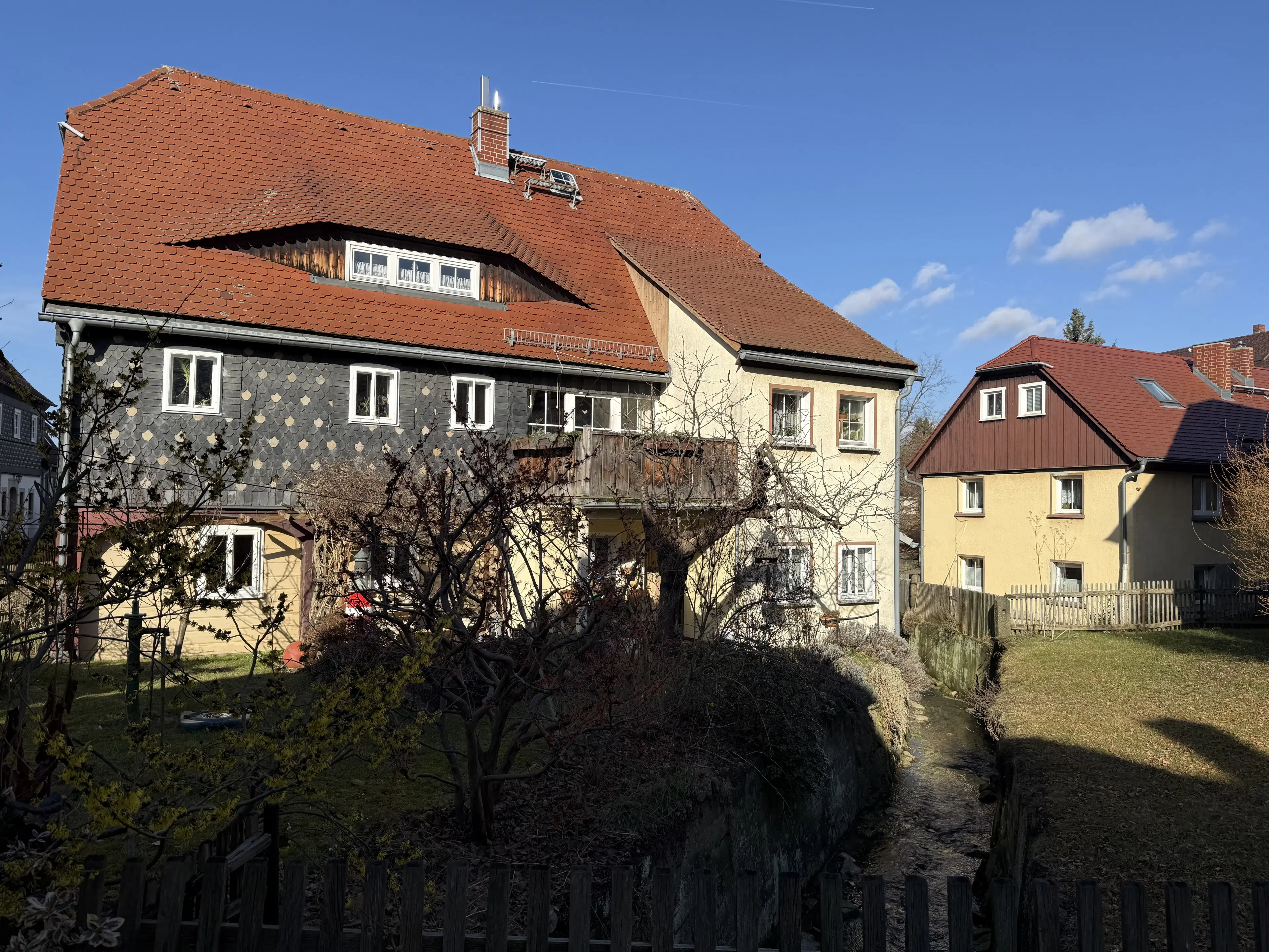 Traditioneel vakwerkhuis in Obercunnersdorf, Bautzen - Duitsland