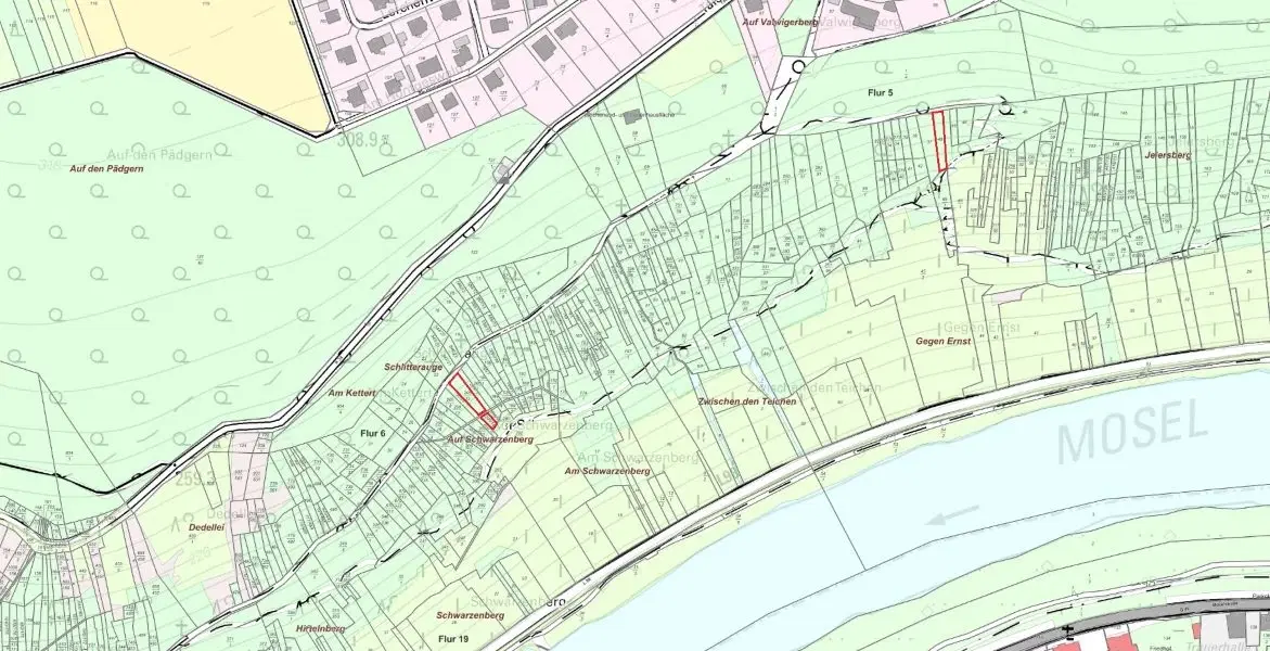 Totaal 604 m² op 3 percelen in Cochem - Duitsland