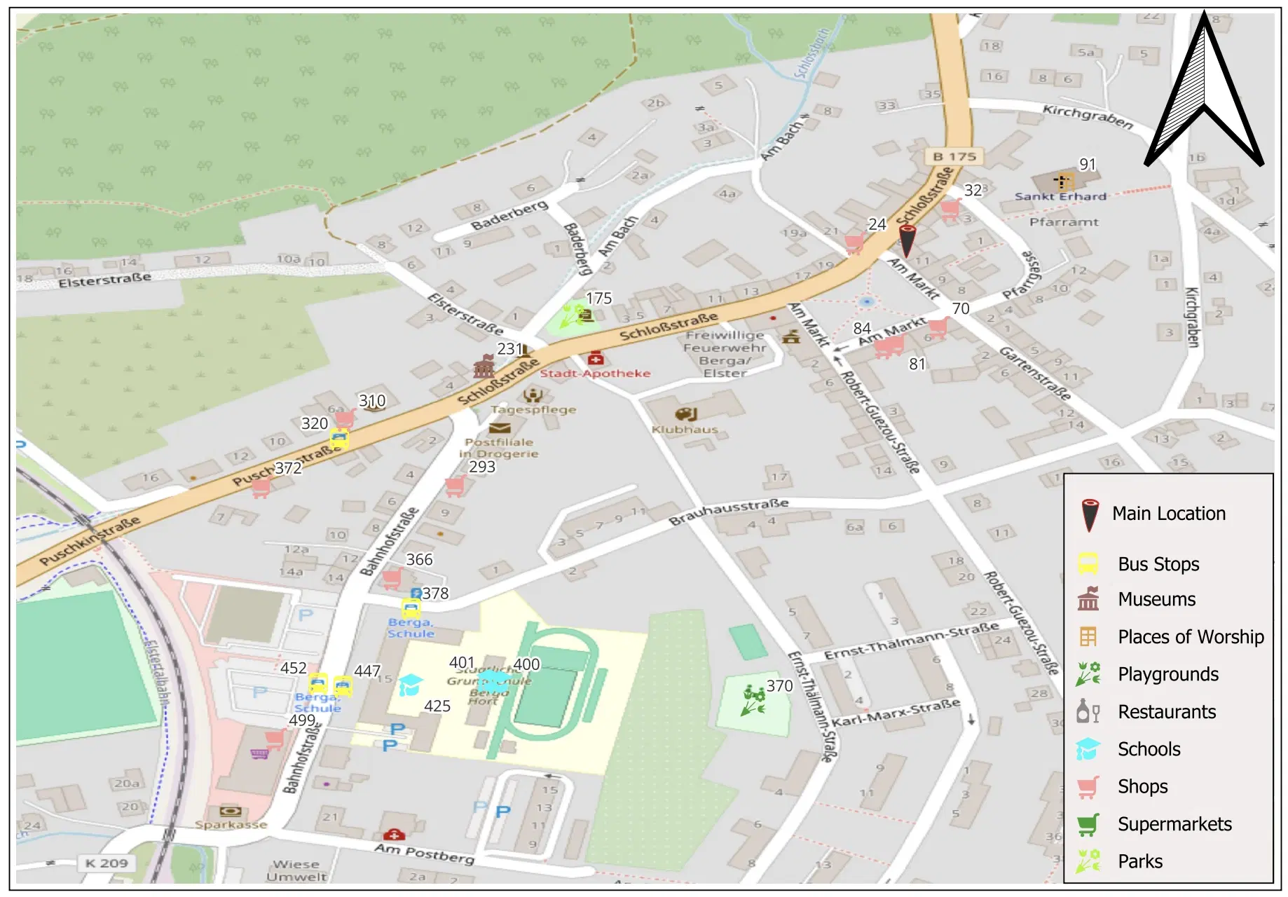 2 wooneenheden aan het marktplein van Berga / Elster - Duitsland
