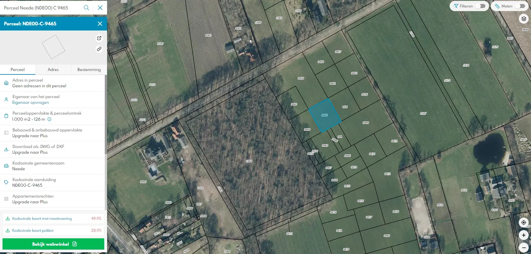 Percelen agrarische grond (perceelnummers 9465, 9459, 9480) gelegen in de gemeente Neede