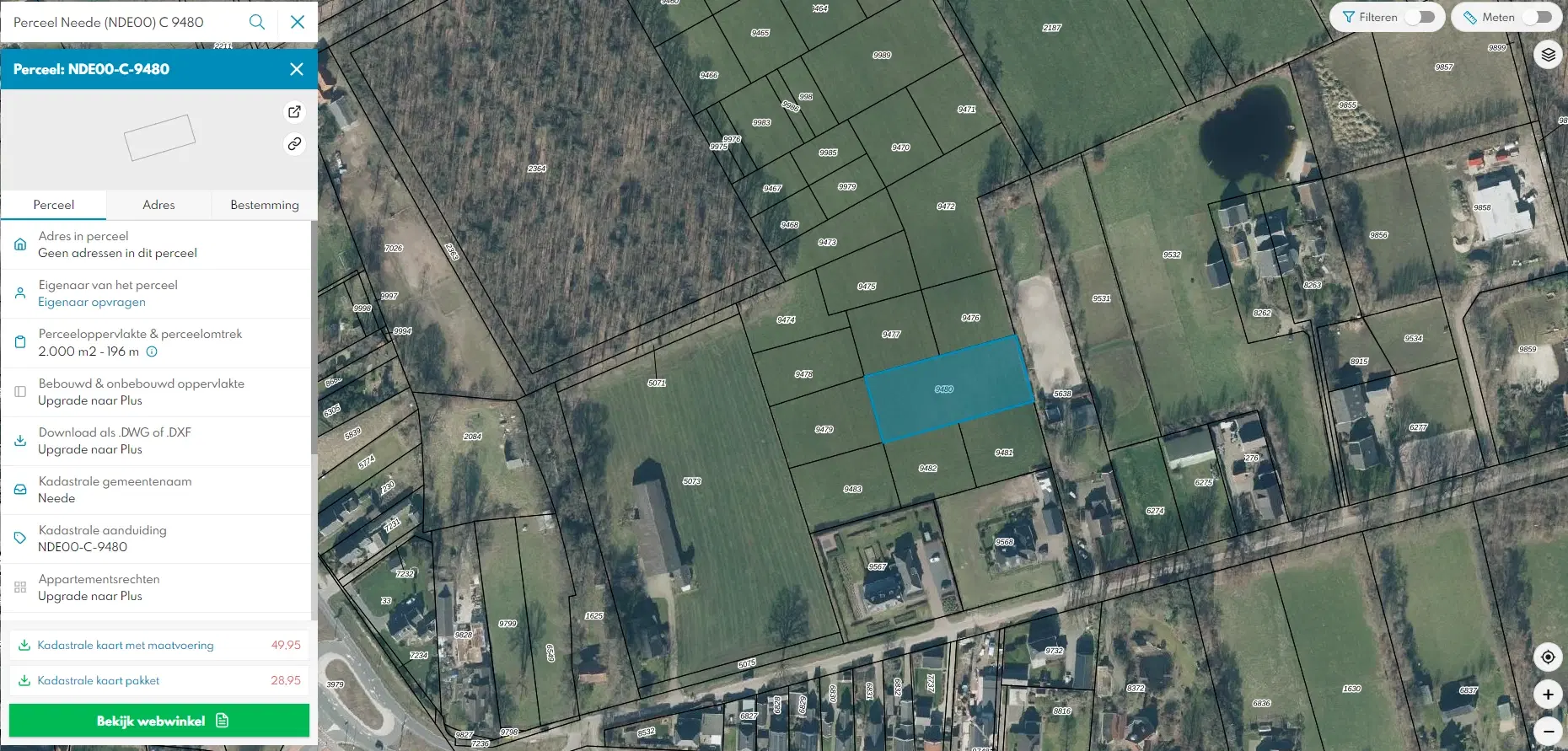 Percelen agrarische grond (perceelnummers 9465, 9459, 9480) gelegen in de gemeente Neede