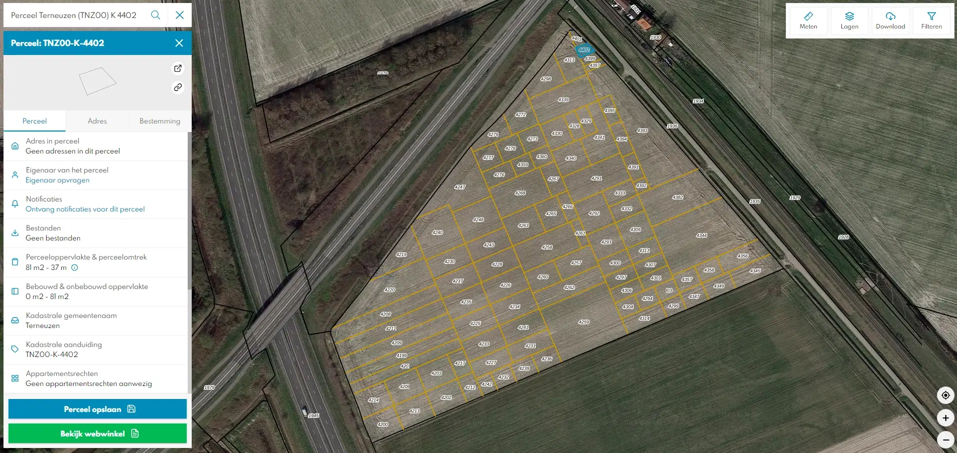 Perceel agrarische grond (perceelnummer 4402) gelegen in de gemeente Terneuzen