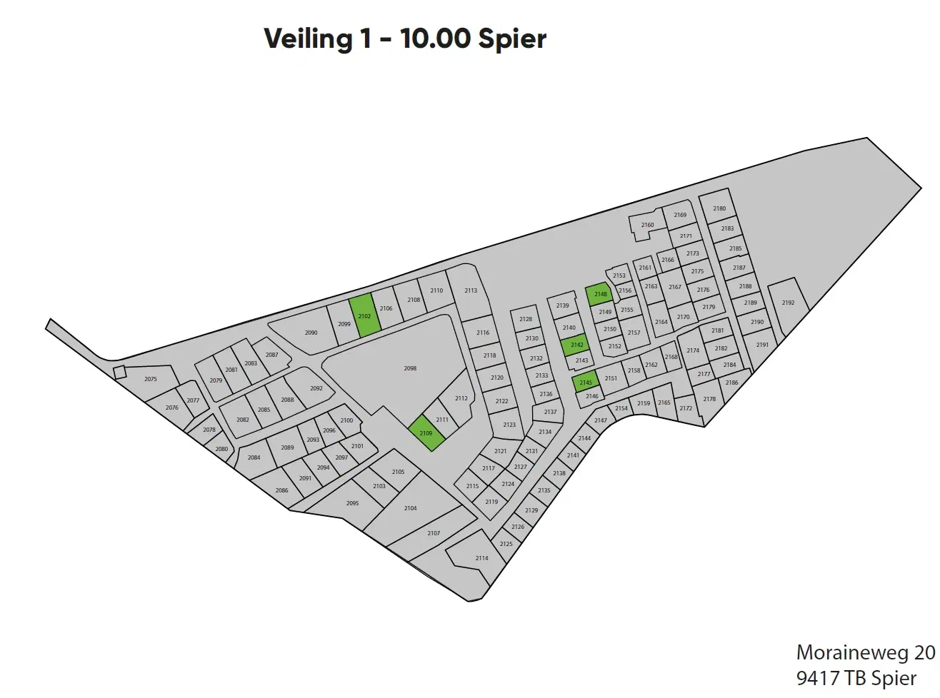 5 percelen grond gelegen op Resort de Moraine te Spier